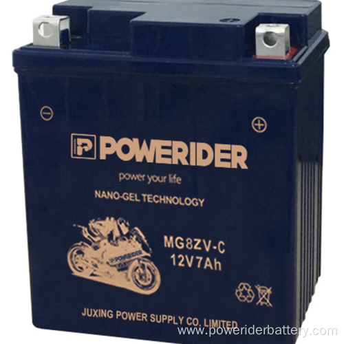 12v 7ah ytz8v nano-gel tech motorcycle starter battery